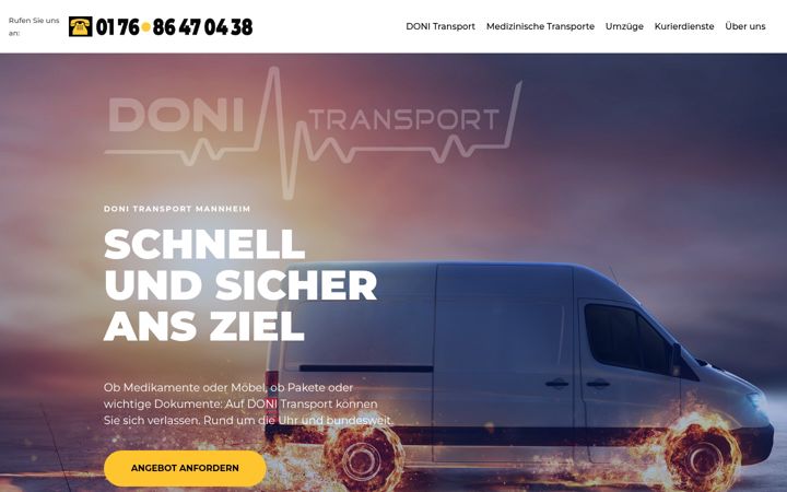 Screenshot von doni-transport.de