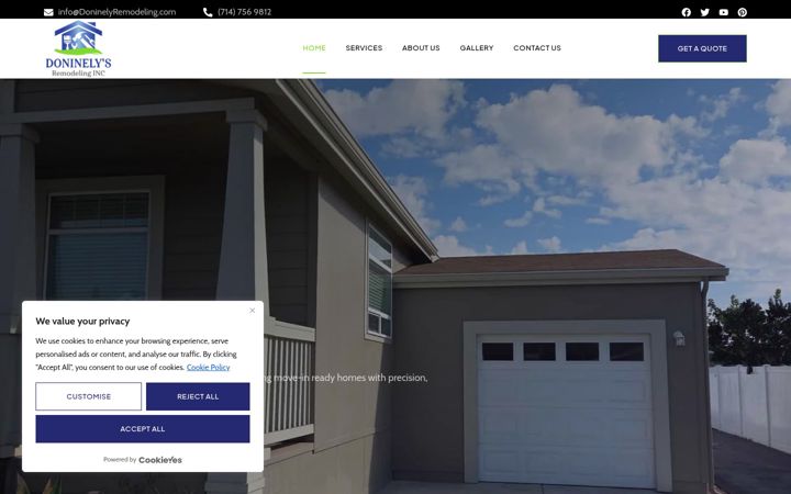 Screenshot of doninelyremodeling.com