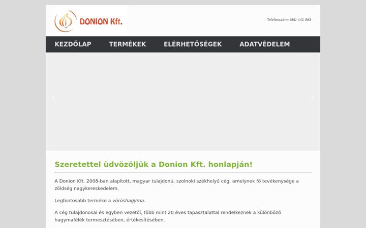 Screenshot of donion.hu