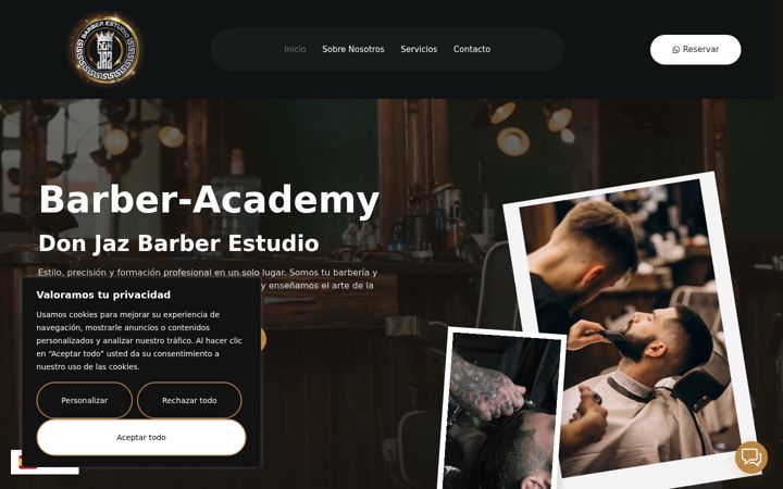 Screenshot of donjazbarbershop.com