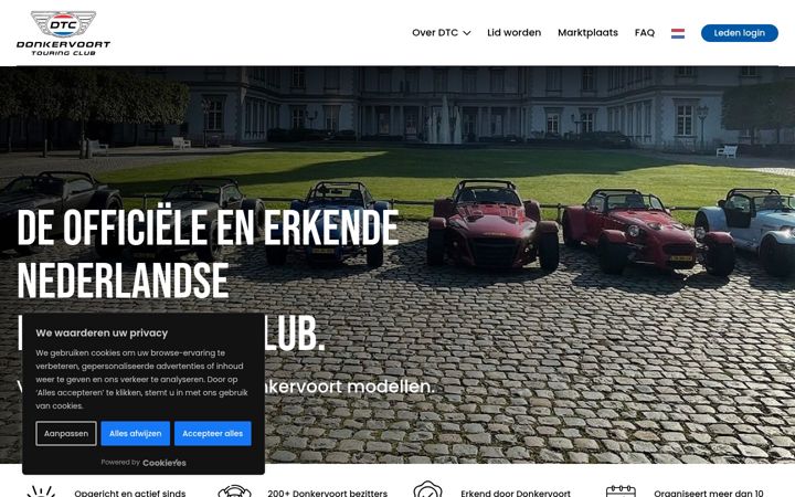 Captura de ecrã de donkervoorttouringclub.nl