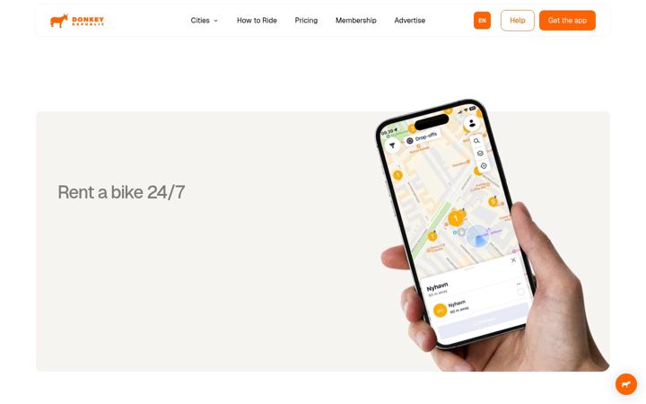 Screenshot of donkey.bike