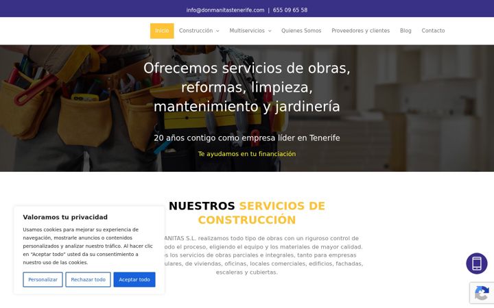 Screenshot of donmanitastenerife.com