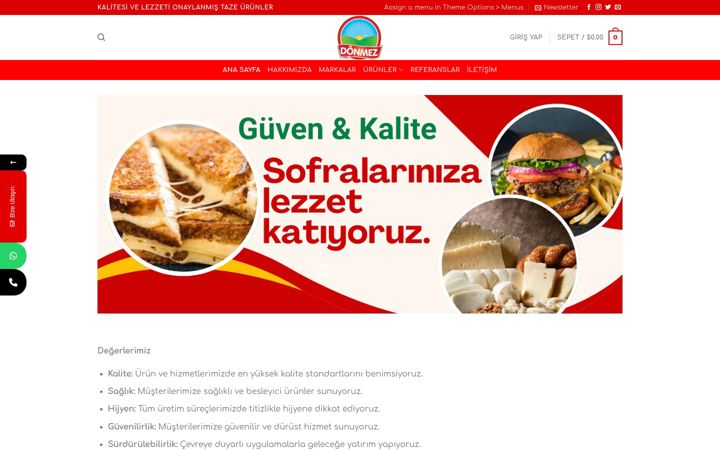Screenshot of donmezgida.com.tr