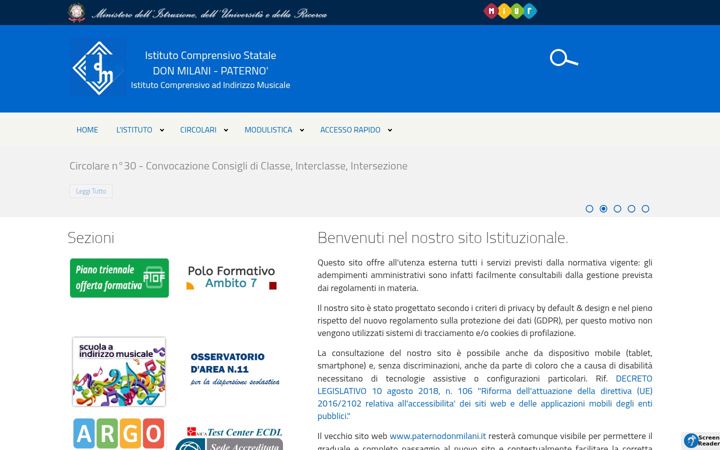 Zrzut ekranu donmilanipaterno.edu.it