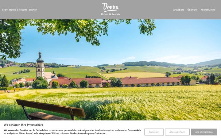 Screenshot of donna-hotels.de