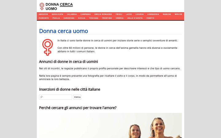 Zrzut ekranu donnacercauomoa.it