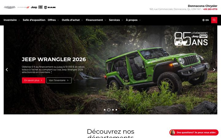 Screenshot of donnaconachrysler.com