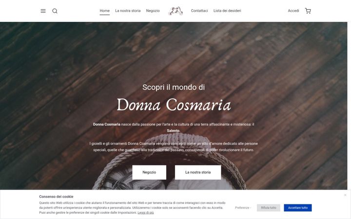 Zrzut ekranu donnacosmaria.it