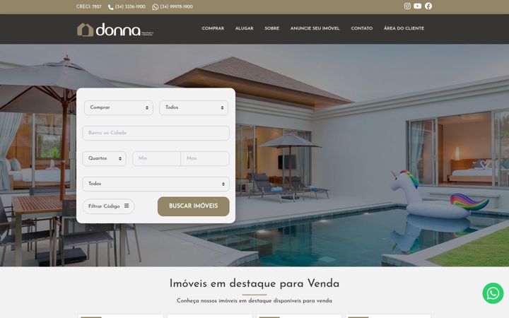 Snimka zaslona za donnanegociacoes.com.br
