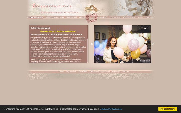 Screenshot of donnaromantica.hu