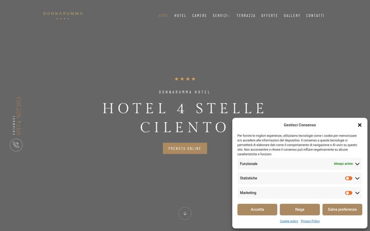 Screenshot of donnarummahotel.it