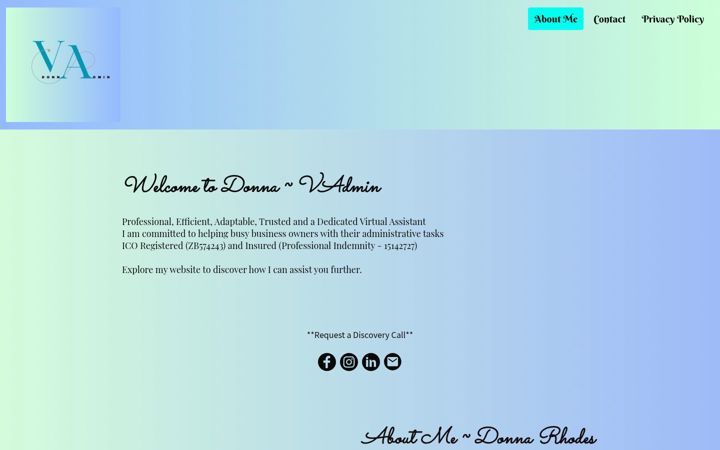 Screenshot of donnavadmin.co.uk