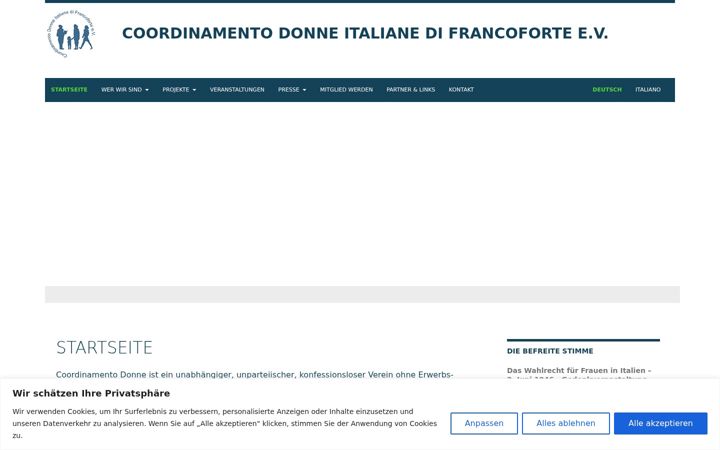 Skärmbild av donneitaliane.eu