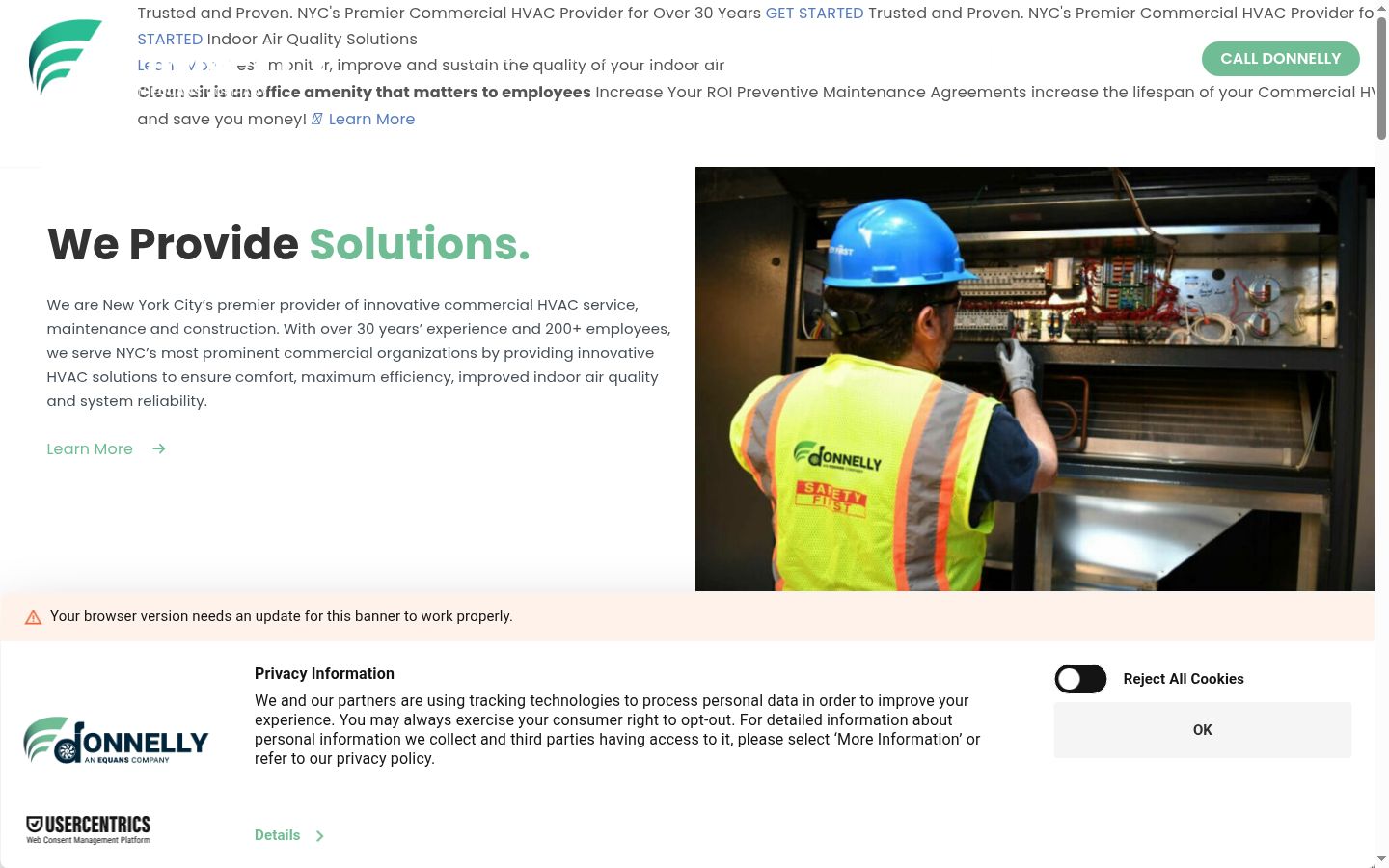 Screenshot of the consent banner shown before any interaction