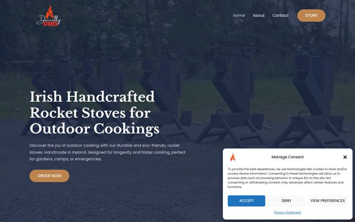 Screenshot of donnellystoves.com