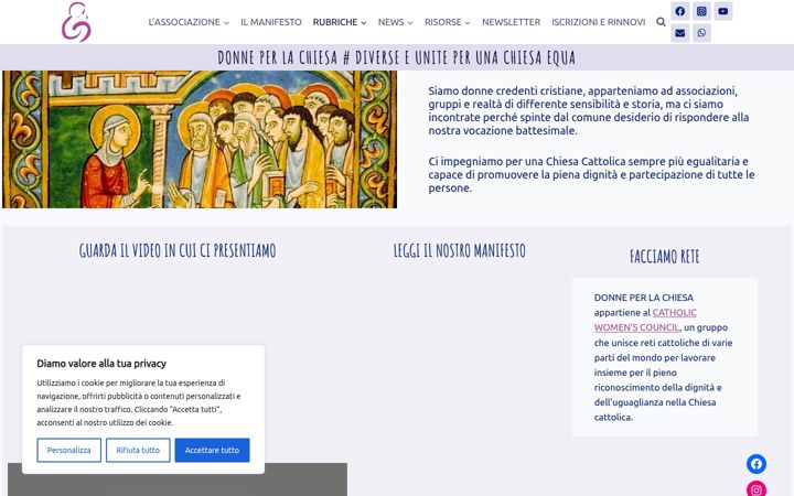 Screenshot of donneperlachiesa.it