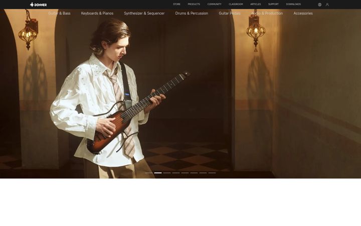 Skärmbild av donnermusic.com