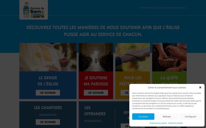 Posnetek zaslona donnons-yonne.catholique.fr
