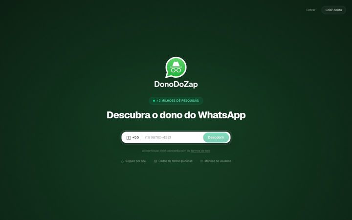 Screenshot of donodozap.com