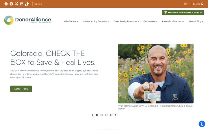 Screenshot of donoralliance.org