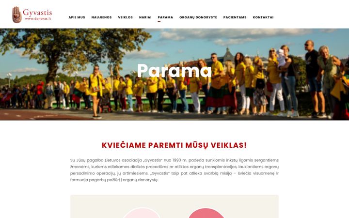 Kuvakaappaus sivustosta donoras.lt