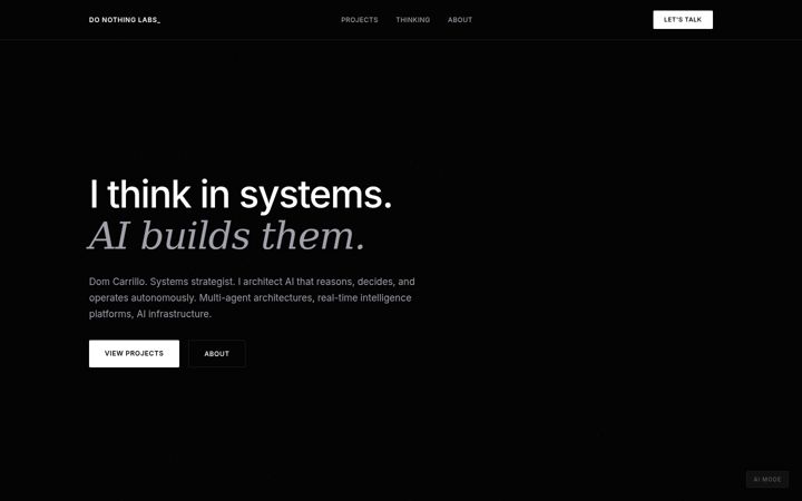 Screenshot of donothinglabs.com
