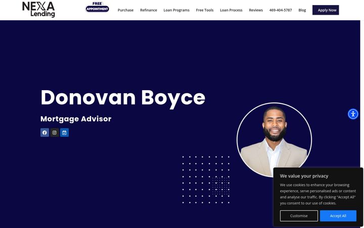 Screenshot of donovanboycemortgage.com