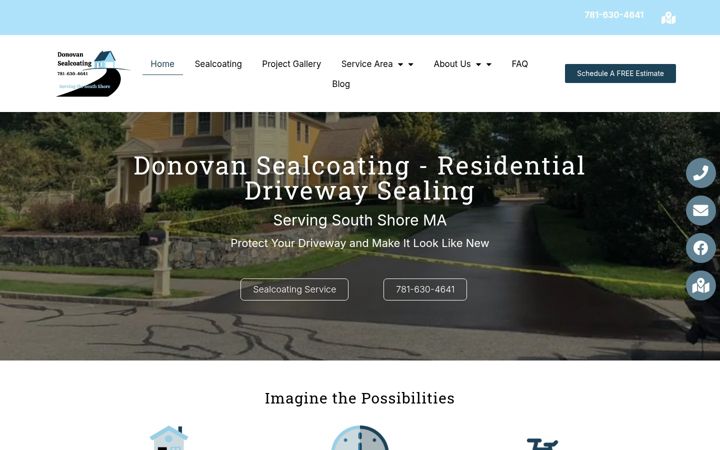 Screenshot of donovansealcoating.com
