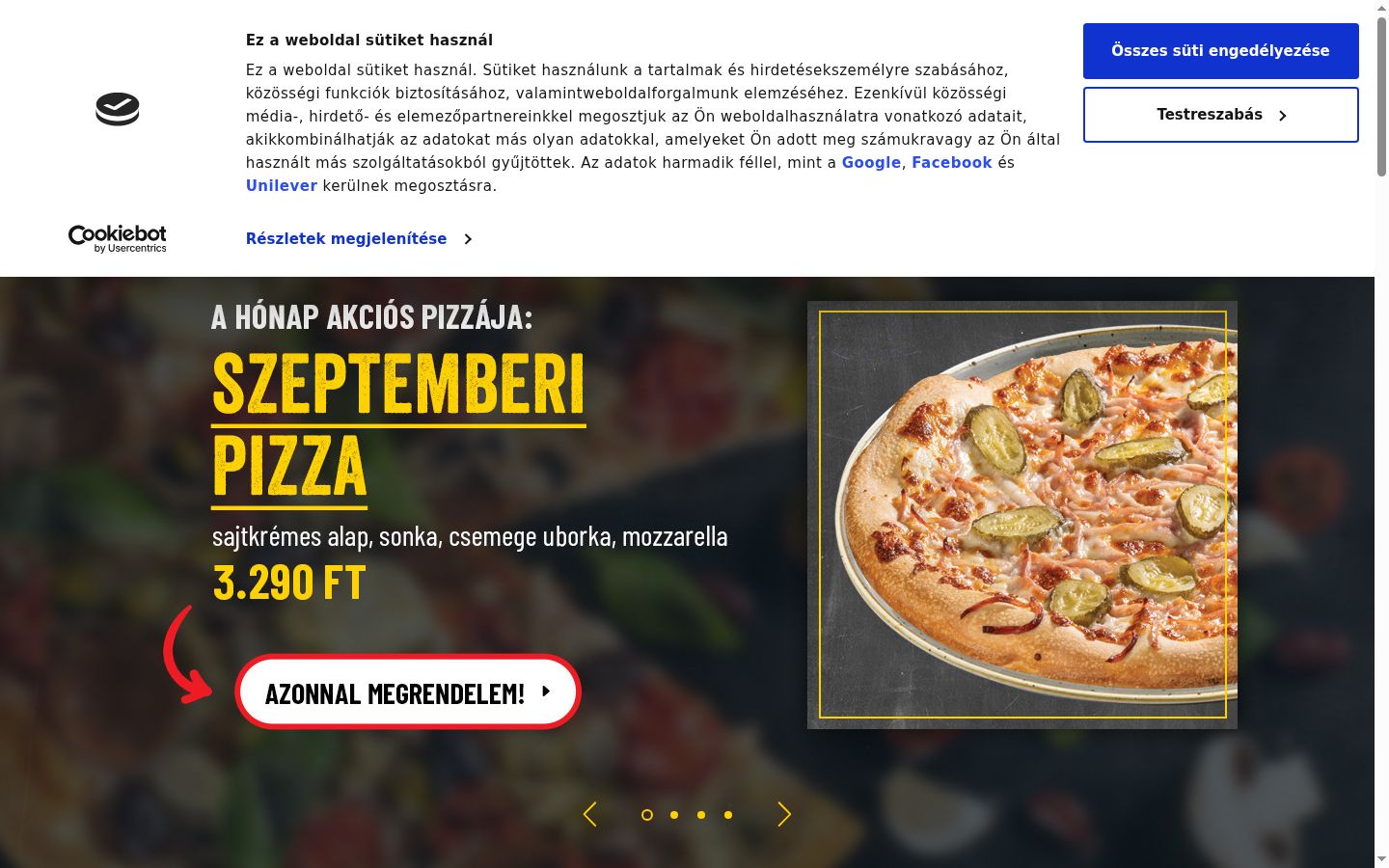 Screenshot of the consent banner shown before any interaction