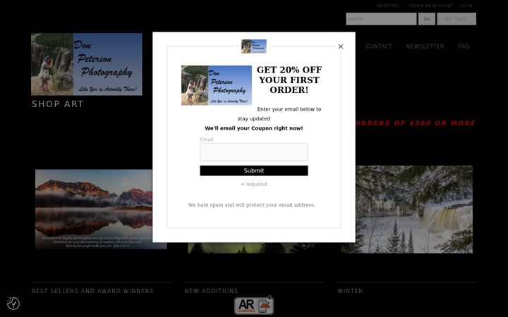 Screenshot of donpetersonphotography.com
