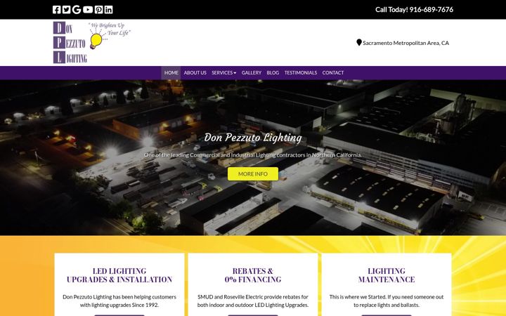 Screenshot of donpezzutolighting.com