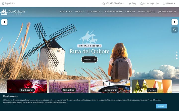 Screenshot of donquixotetours.com