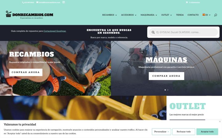 Screenshot of donrecambios.com