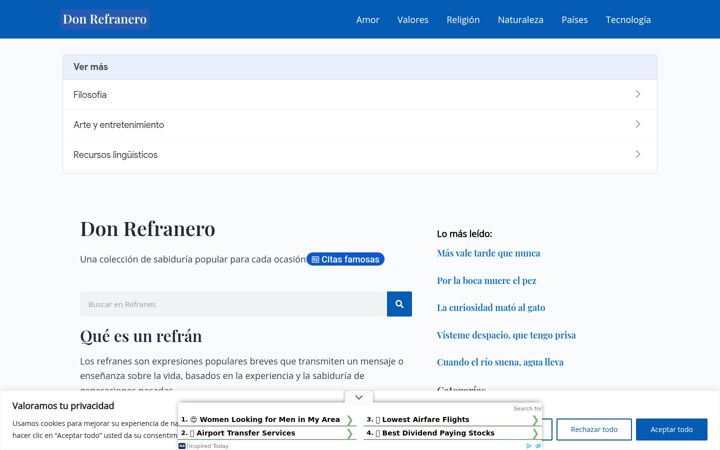 Screenshot of donrefranero.es