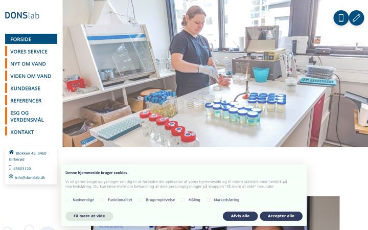 Snímek obrazovky dons-lab.dk