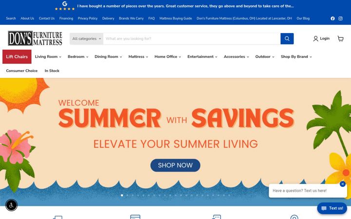 Screenshot of donsfurniture.com