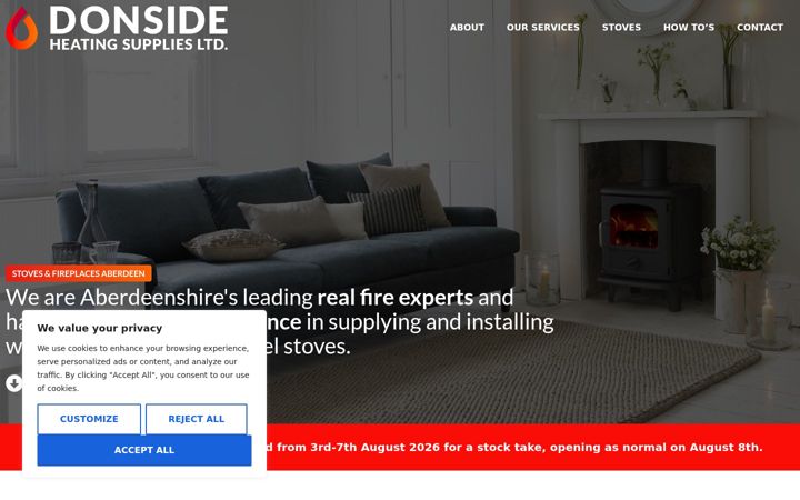 Snímek obrazovky donsideheatingsupplies.co.uk