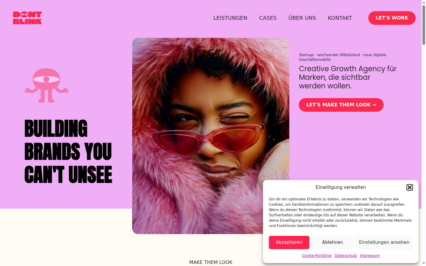 Screenshot of the consent banner shown before any interaction