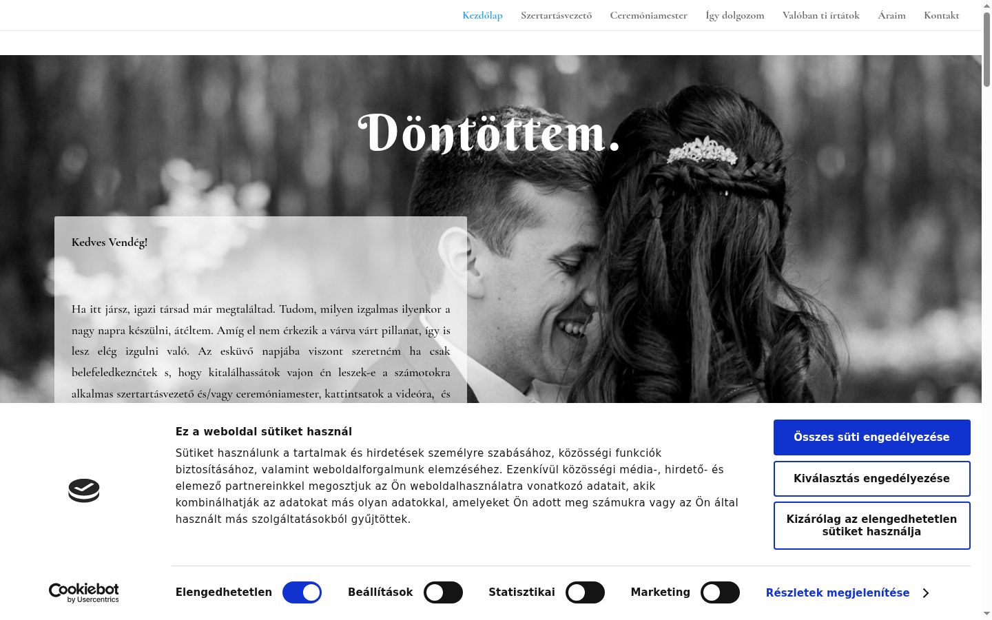 Screenshot of the consent banner shown before any interaction