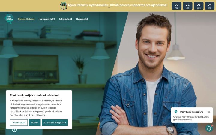 Screenshot of dontpanicnyelviskolaobuda.hu