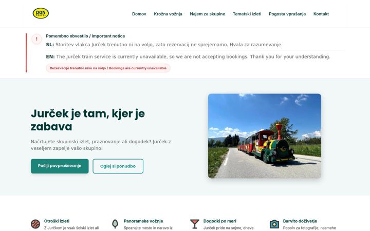 Snímek obrazovky dontravel.si