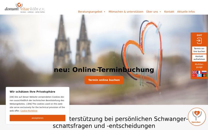 Screenshot ta' donum-vitae-koeln.de