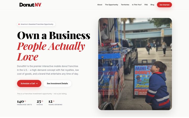 Screenshot of donutnvfranchise.com
