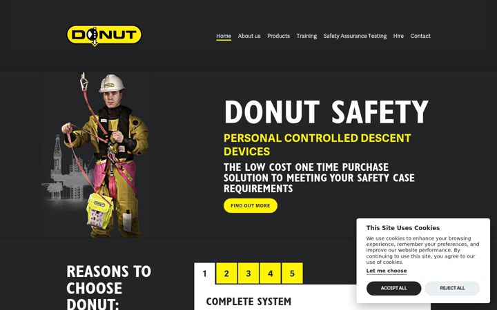 Screenshot of donutsafetysystems.com