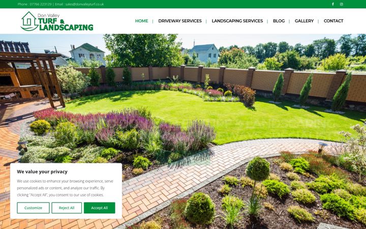 Screenshot of donvalleyturf.co.uk