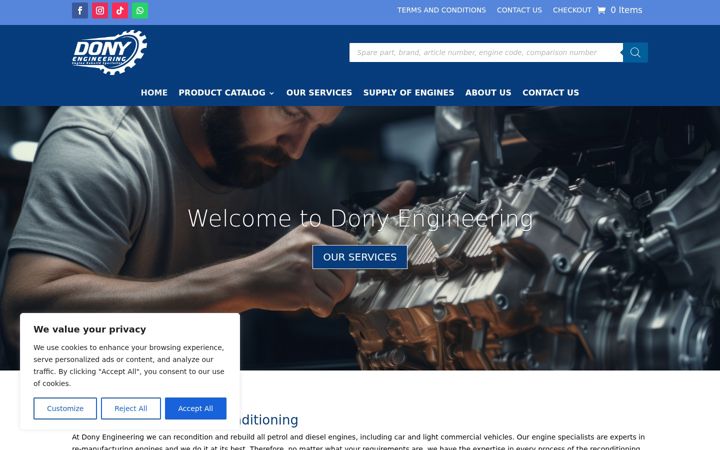 Skjermbilde av donyengineering.ie