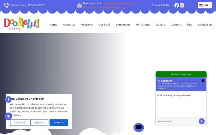 Screenshot of doodlebugacademy.org
