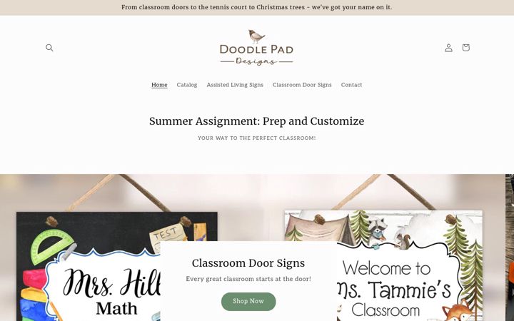 Screenshot of doodlepaddesigns.com