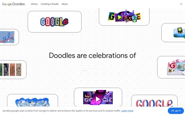 Screenshot of doodles.google